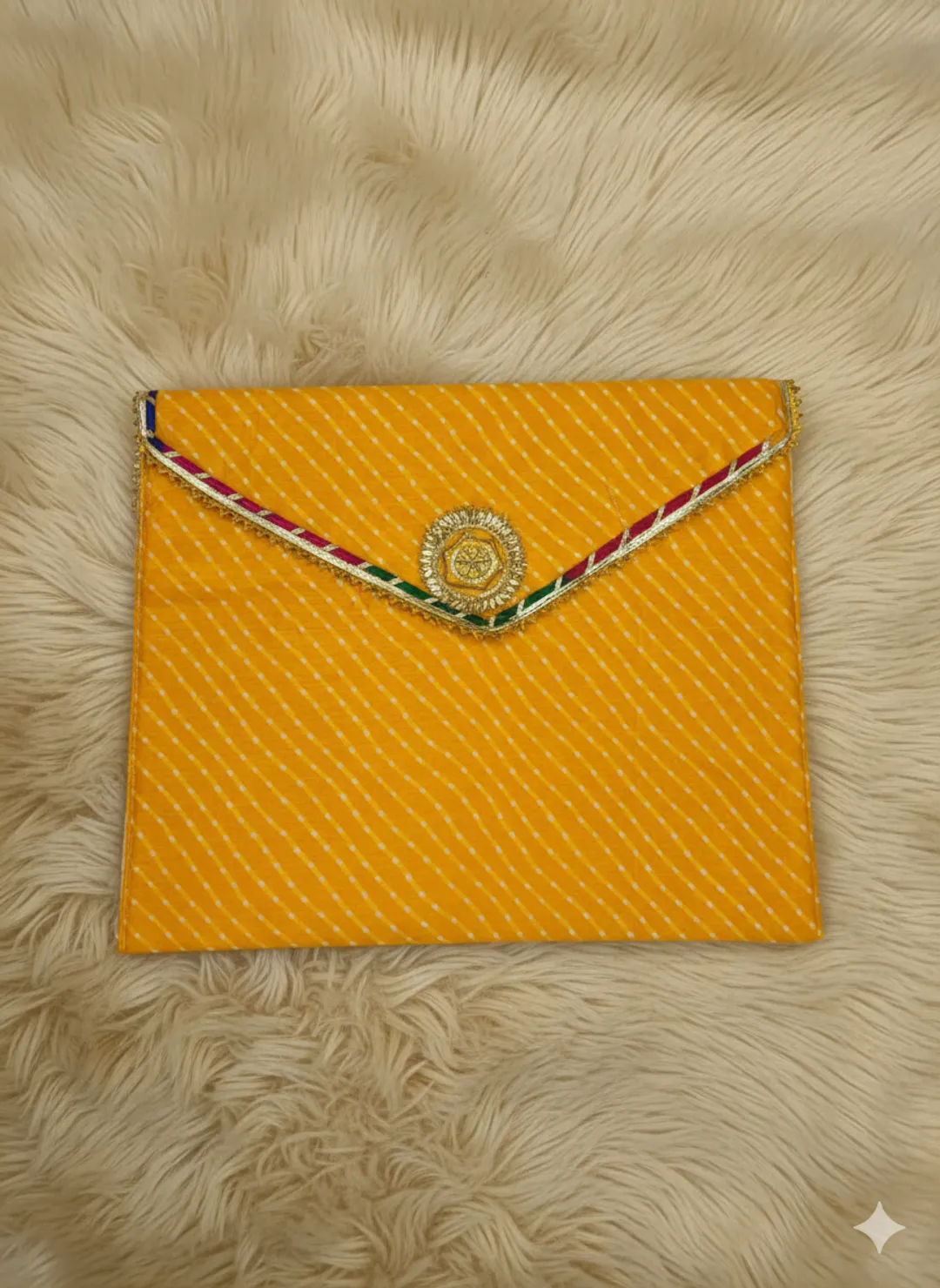 Yellow Bandhani Silk Saree Cover