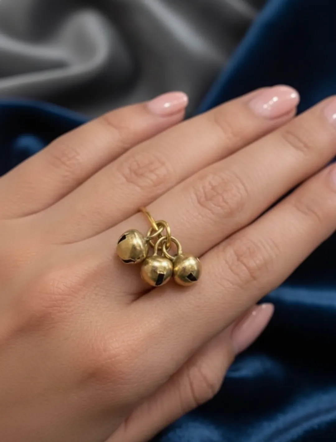 Golden Ghungroo Charm Ring (Pack of 10)