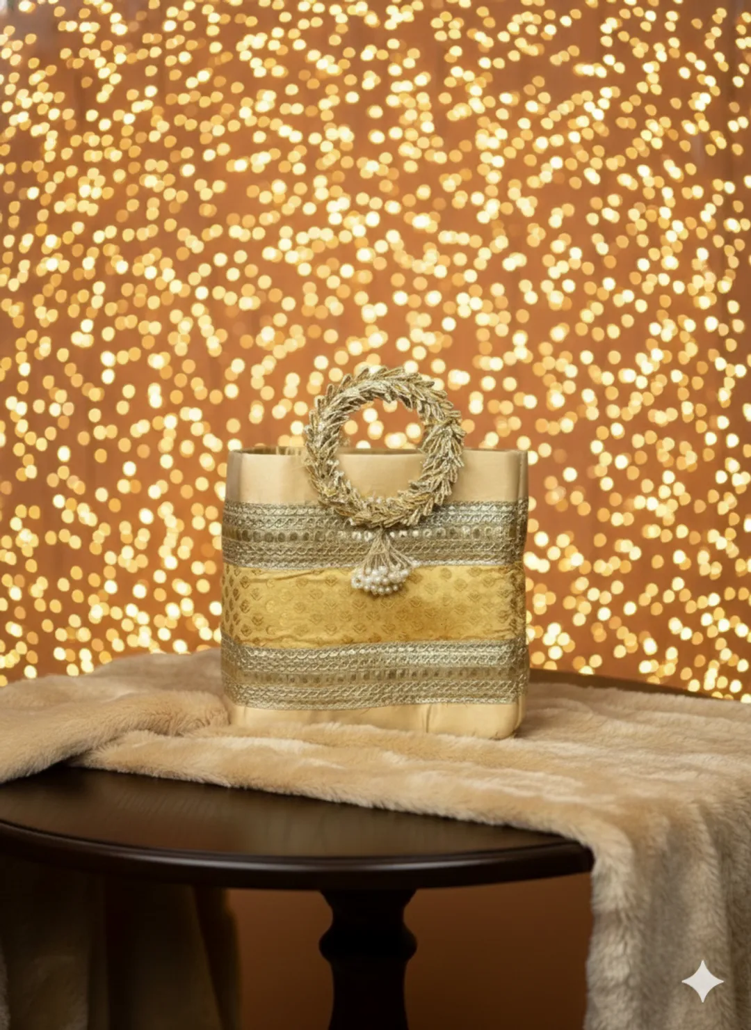 Elegant Golden Wedding Gift Bag