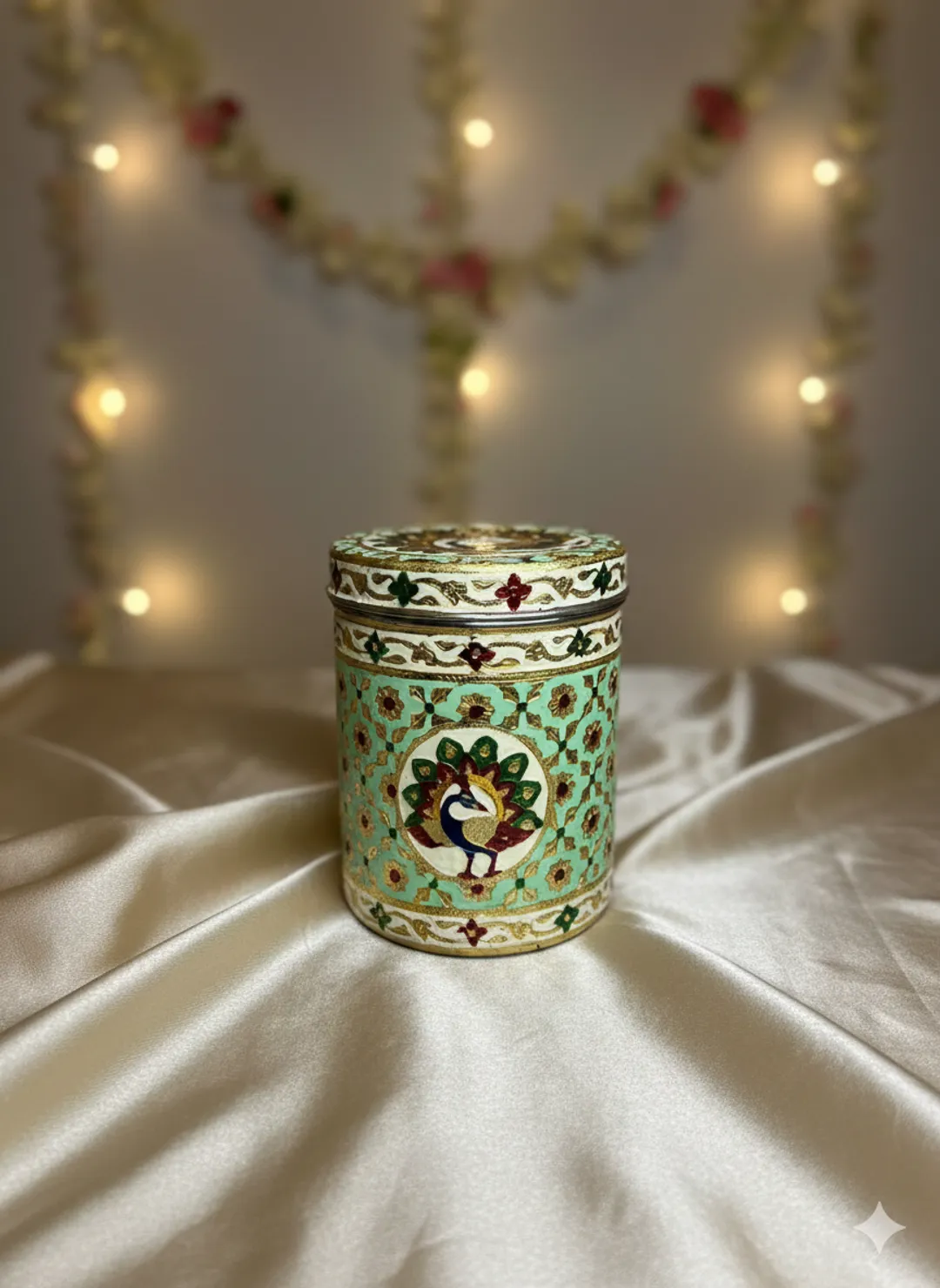 Handpainted Peacock Design Gift Box