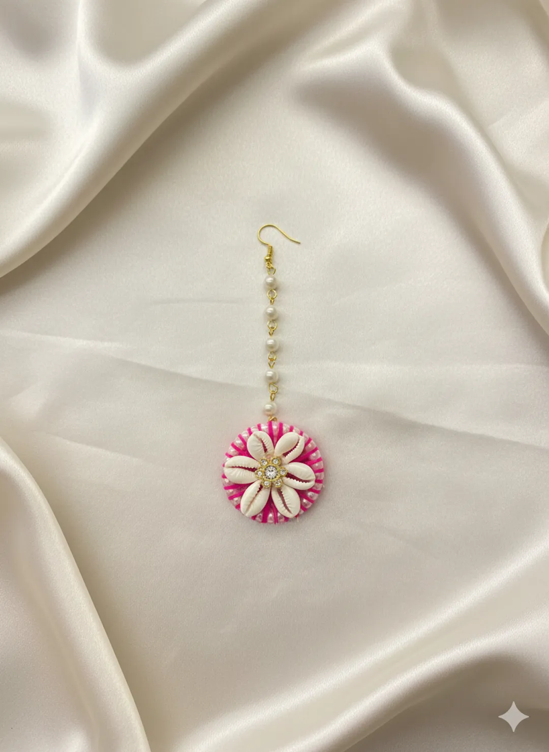 Pink Floral Maang Tikka