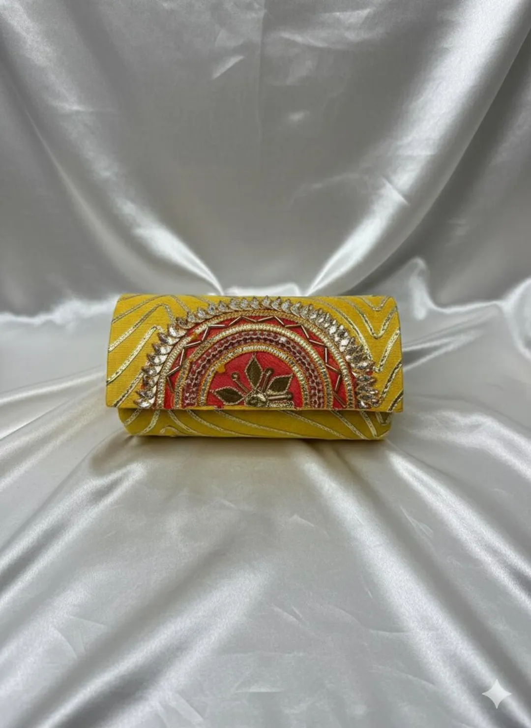 Yellow Embroidered Bangle Box