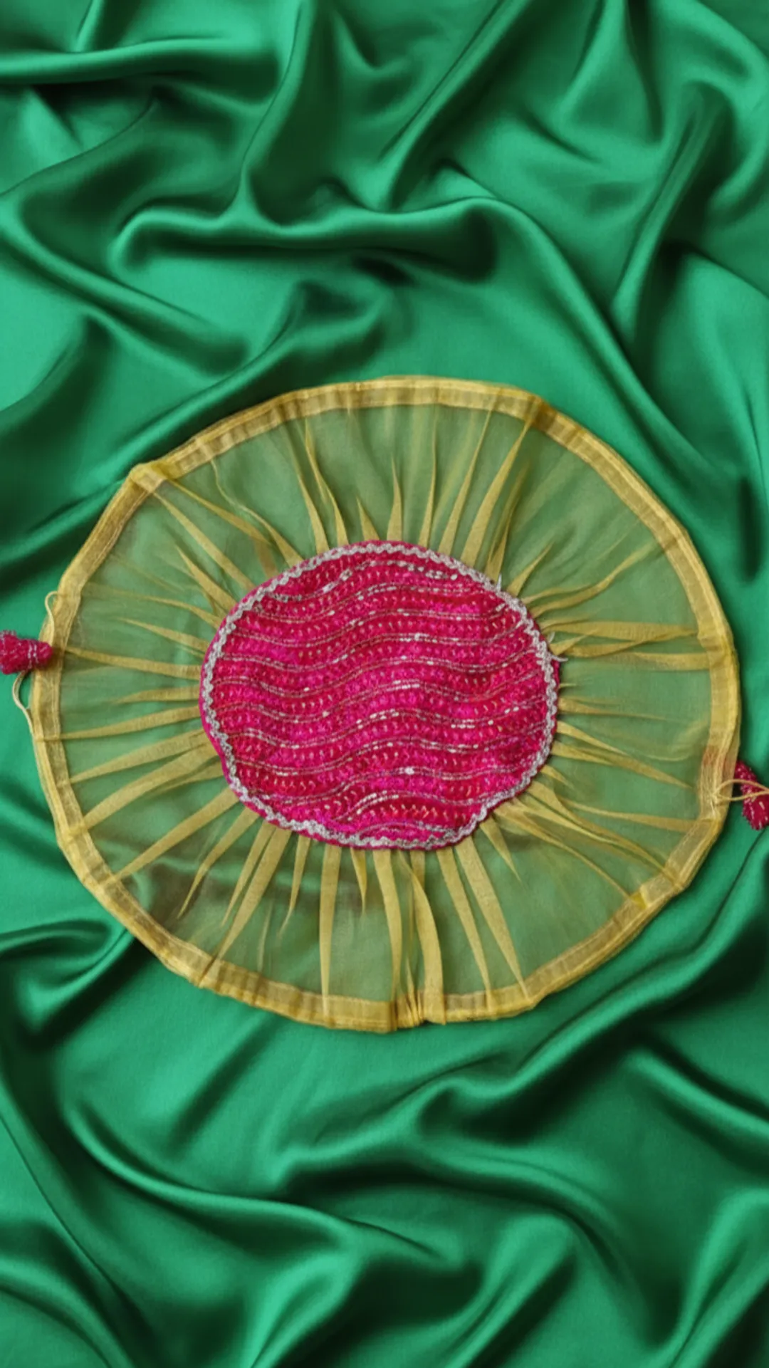 Handcrafted Organza Thal Cover