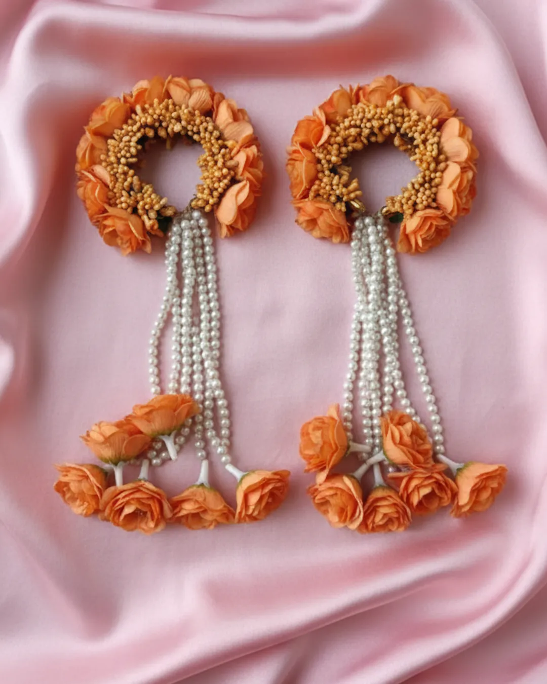 Orange Floral Bangle Kalli Set