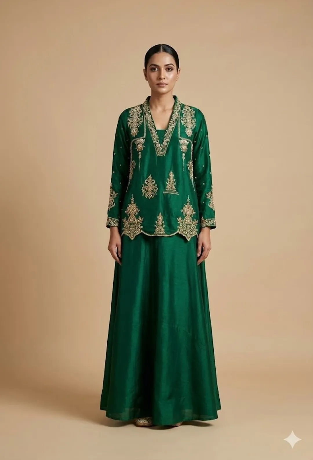Green Embroidered Co-Ord Set