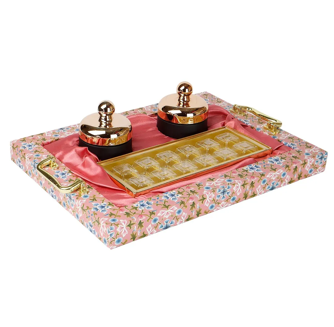 Decorative Floral Tray Set