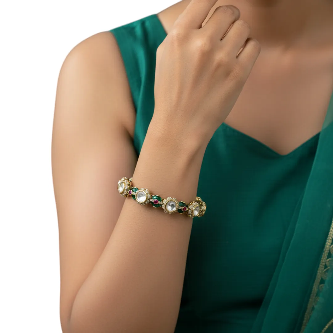 Emerald Ruby Polki Bangles