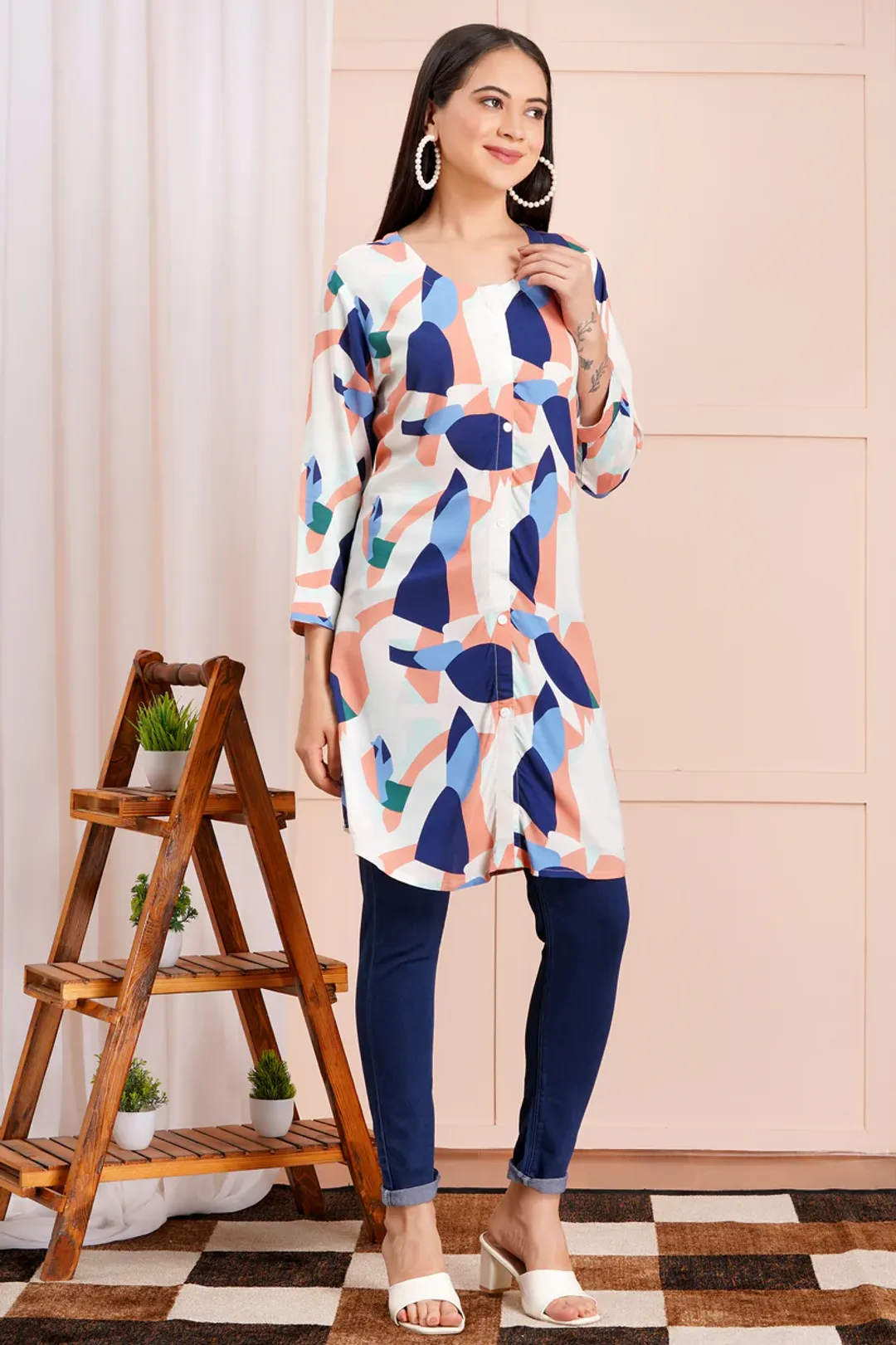 Abstract Print Short Kurti
