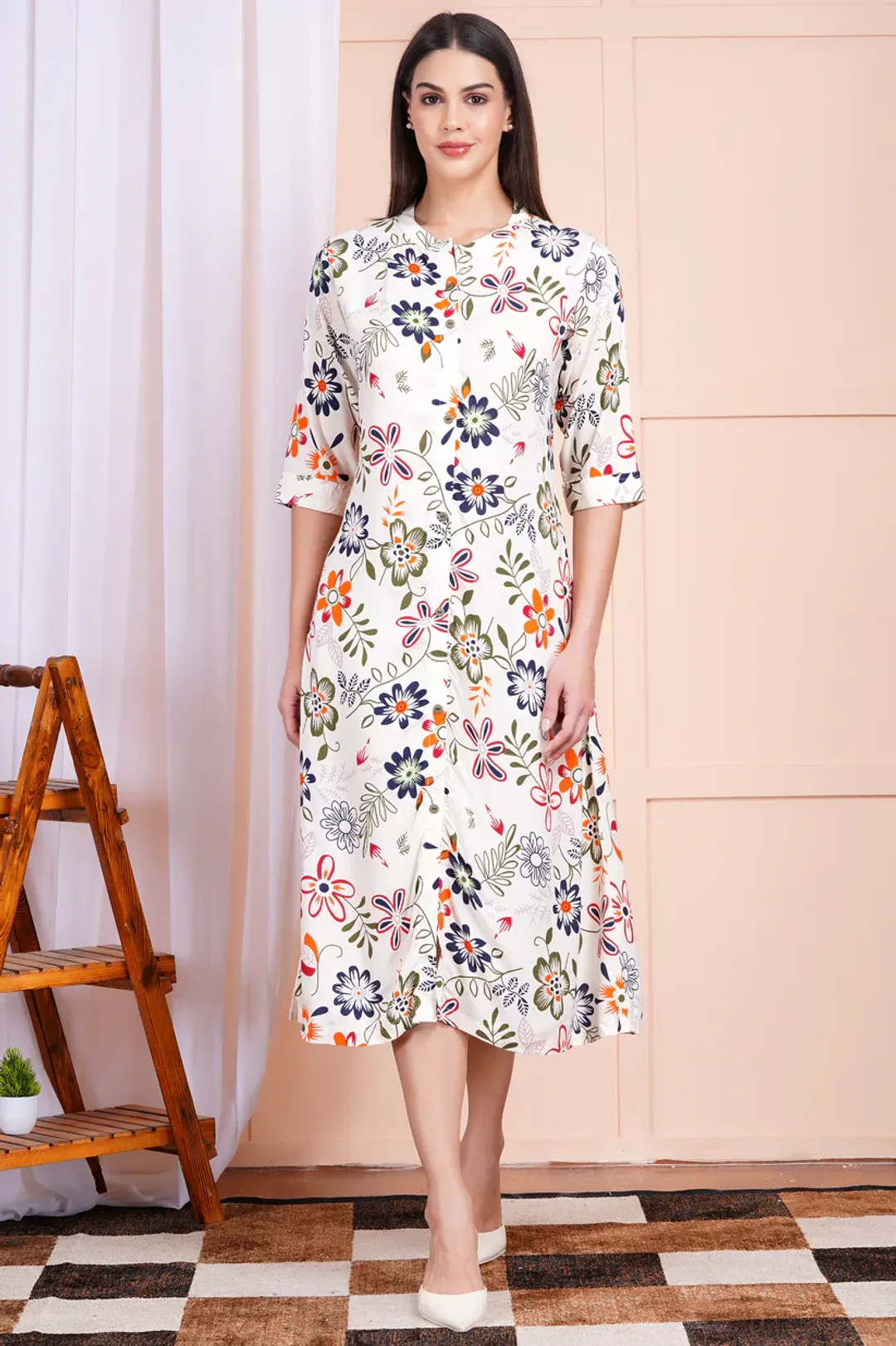 Autumn Bloom A-Line Dress