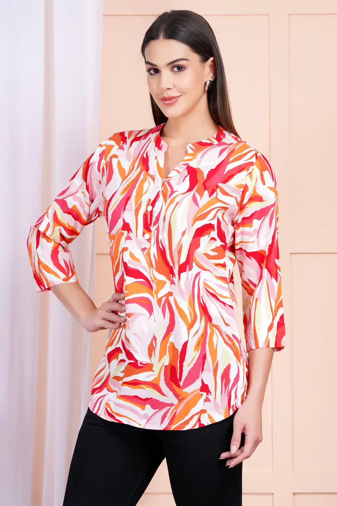 Tropical Blaze Print Top