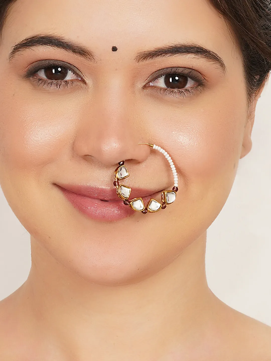 Purple Kundan Charisma Nath
