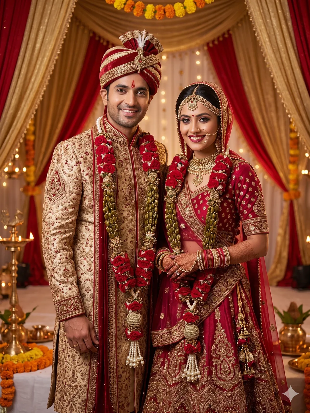 Floral & Pearl Jaimala (Pair)