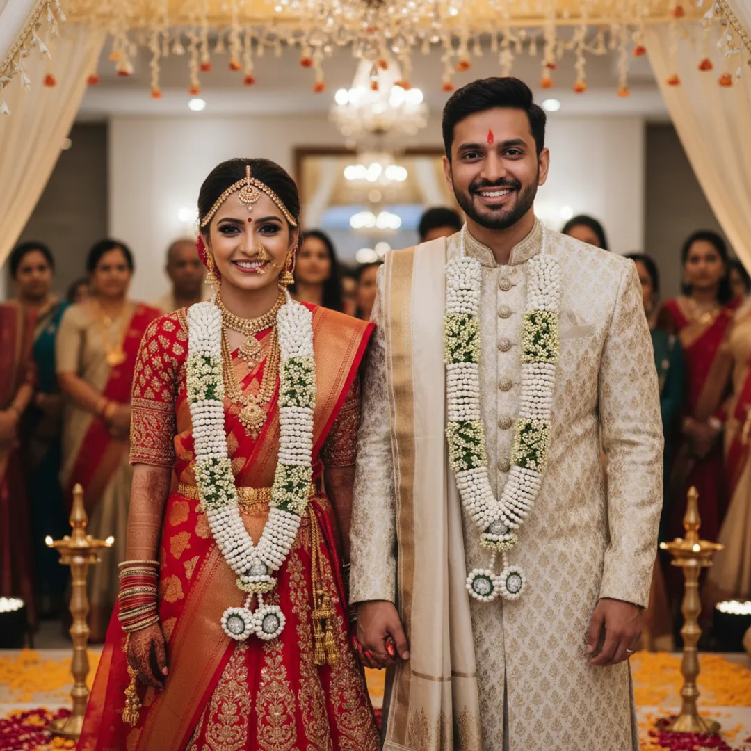 White Floral Jaimala (Pair)