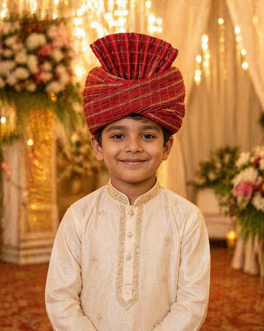 Rajasthani Leheriya-Style Kids Pagdi