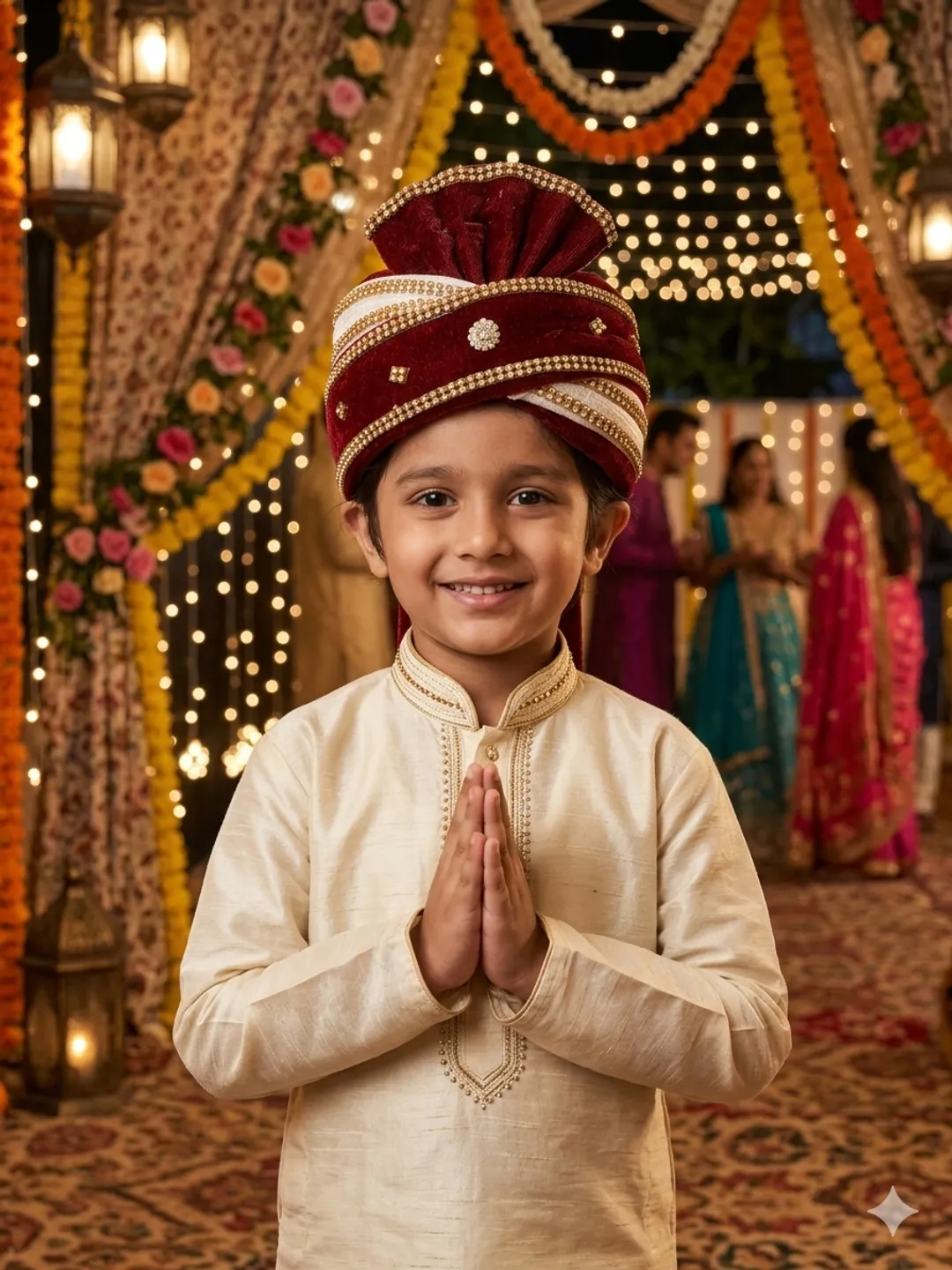 Ornate Red Sarbala Pagdi