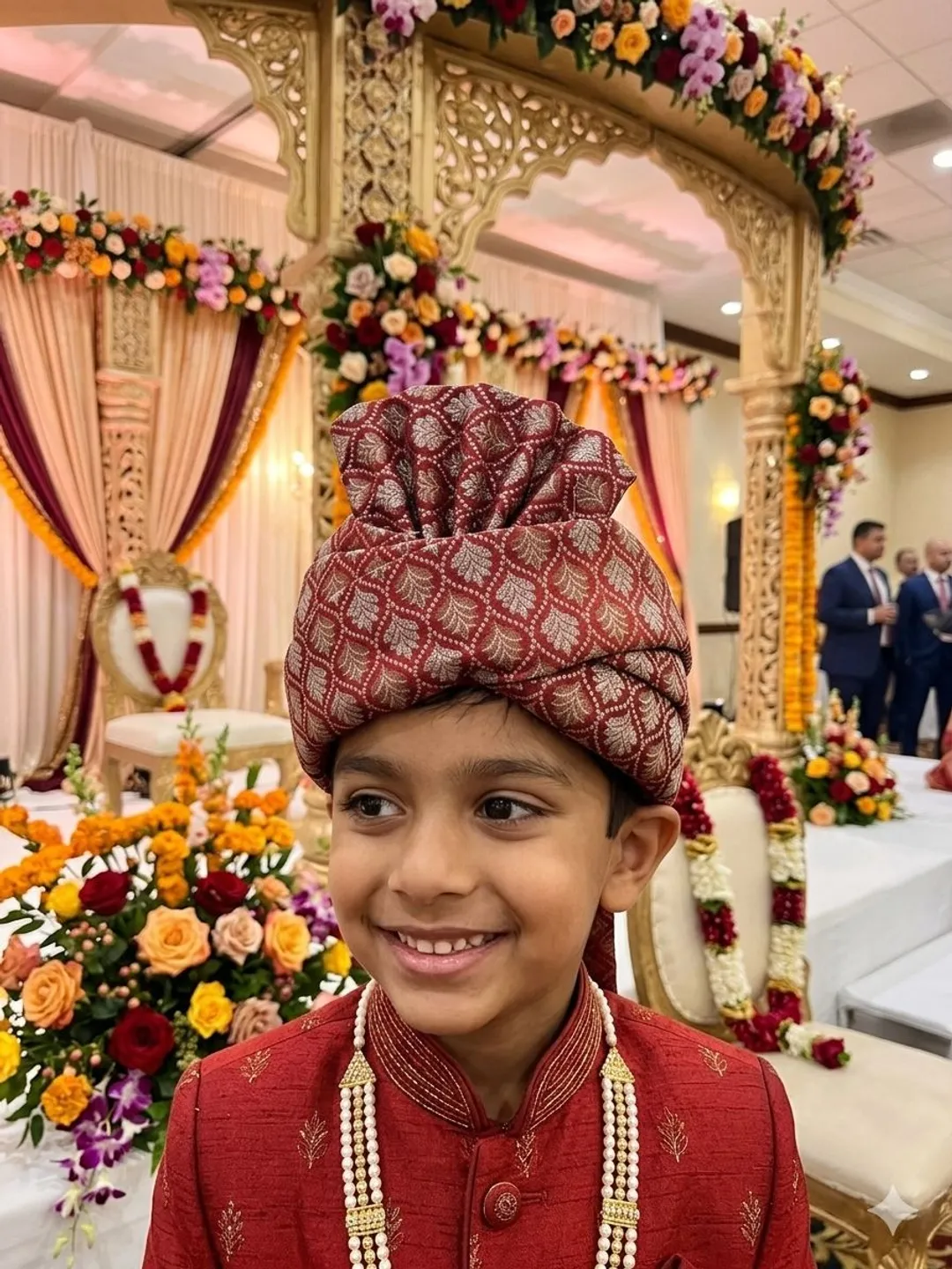 Maroon Brocade Traditional Sarbala Pagdi