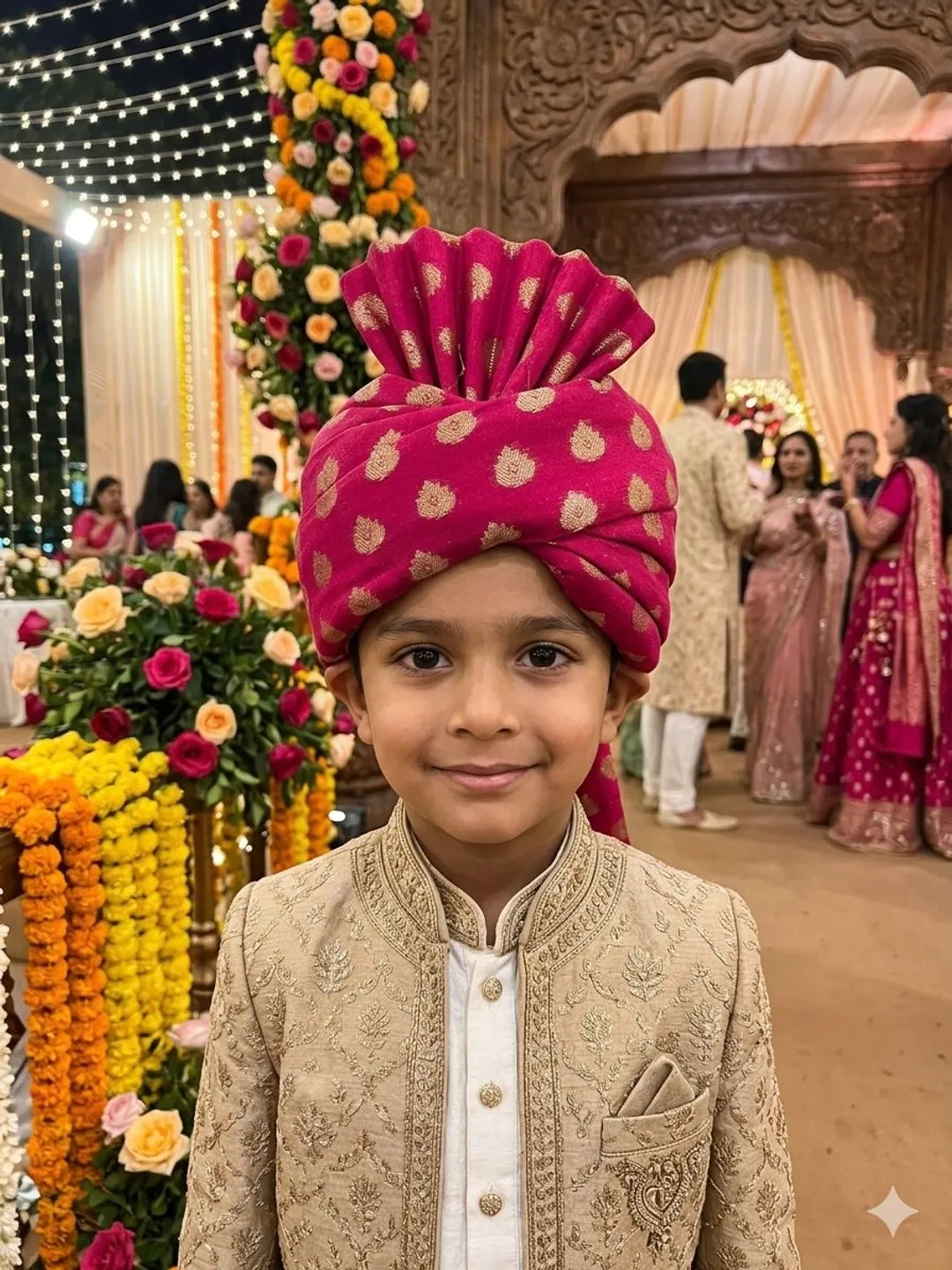 Rani Pink Brocade Sarbala Pagdi