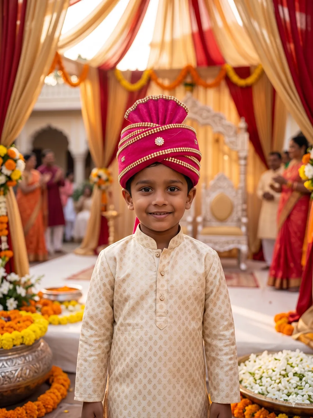 Royal Fuchsia Embellished Sarbala Pagdi