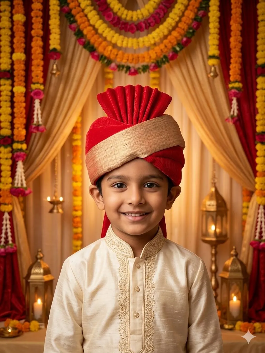 Red And Orange Sarbala Pagdi