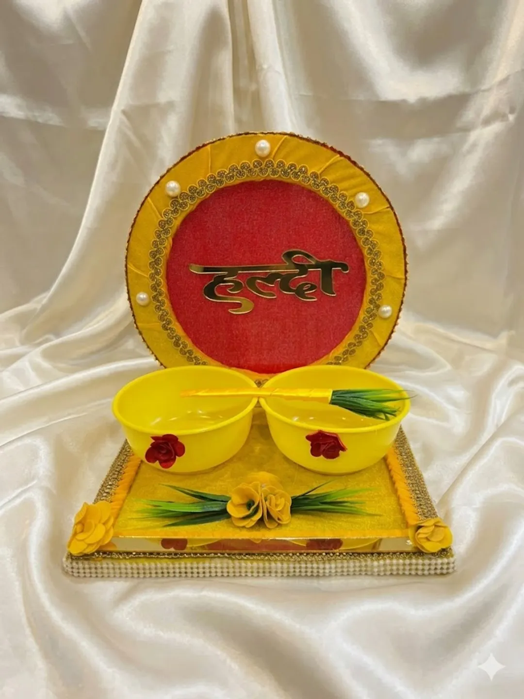 Royal Haldi Ceremony Floral Platter Set