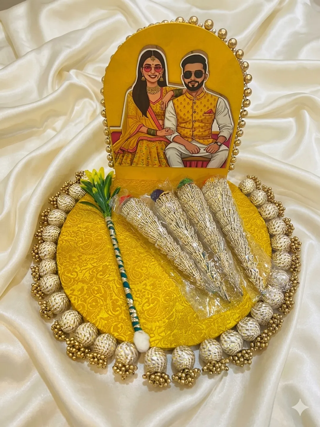 Royal Couple Theme Mehendi Platter