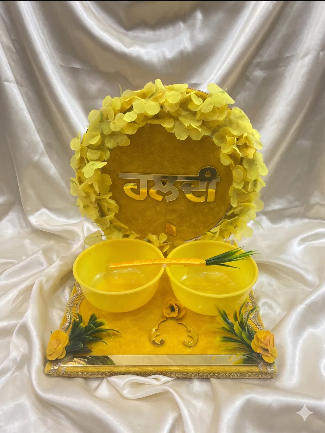 The Shahi Heritage Velvet Haldi Platter