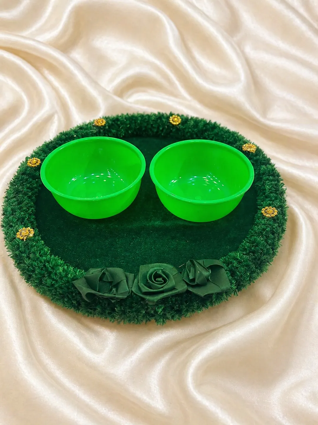 Emerald Twin Bowl Mehendi Platter