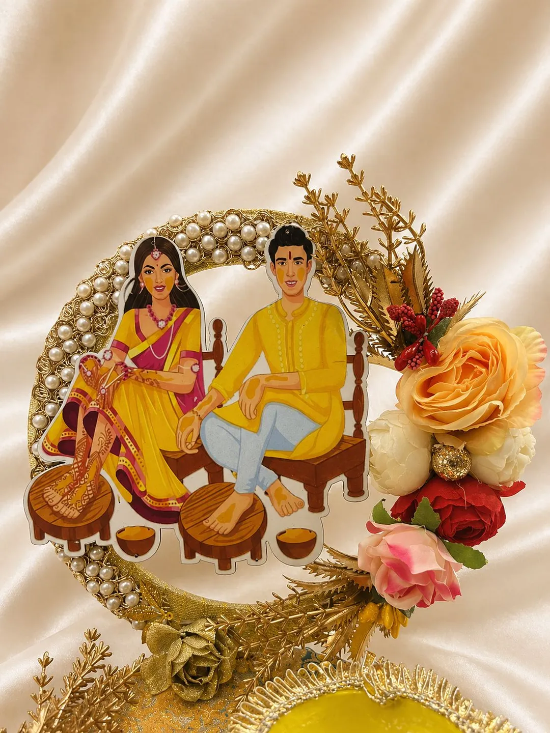 Pearl Royal Haldi Couple Platter