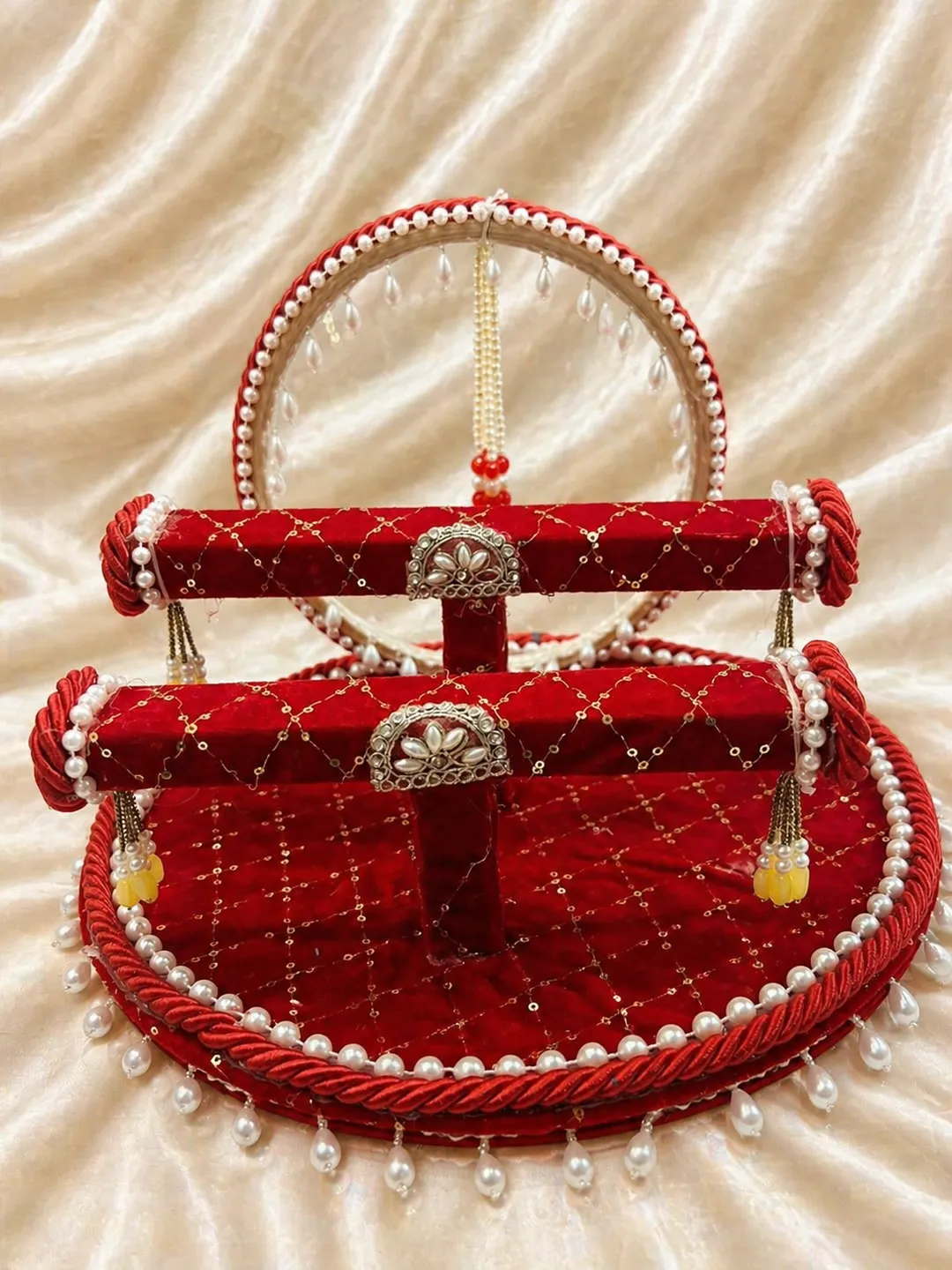 Royal Crimson Pearl Bangle Platter