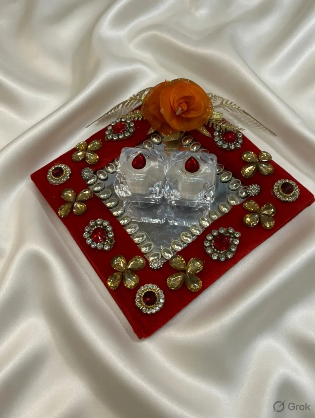 Royal Scarlet Mirror Ring Platter