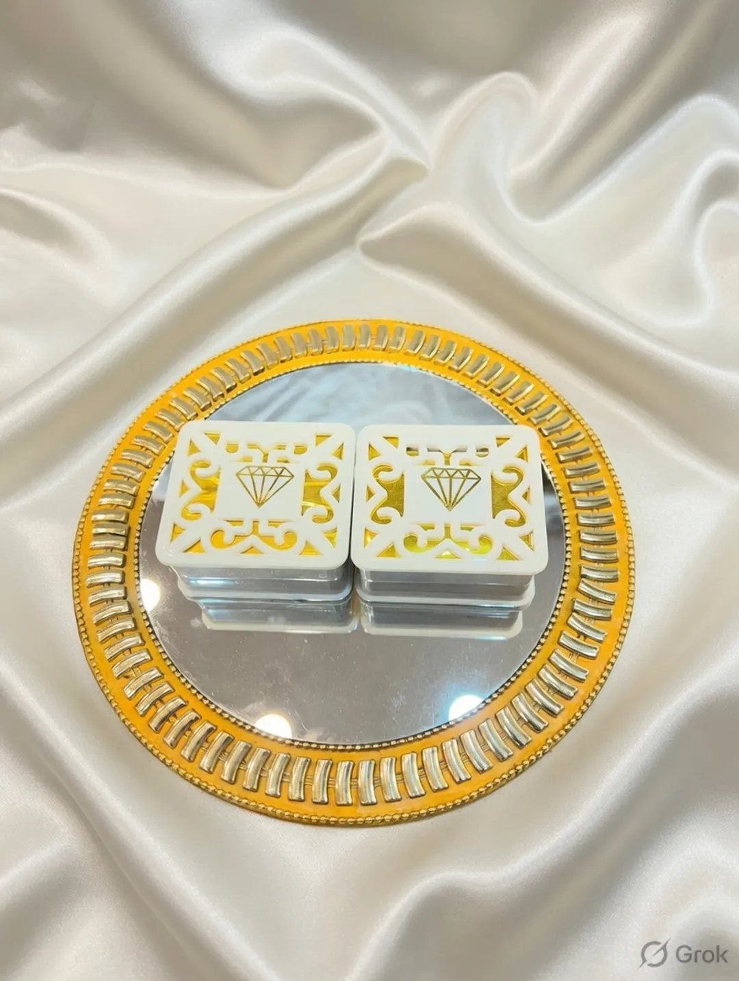 Golden Halo Mirror Ring Platter