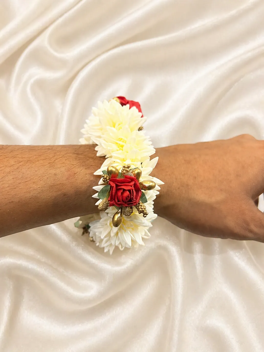 Elegant Floral Wrist Corsage (Haath Phool Style Bracelet)