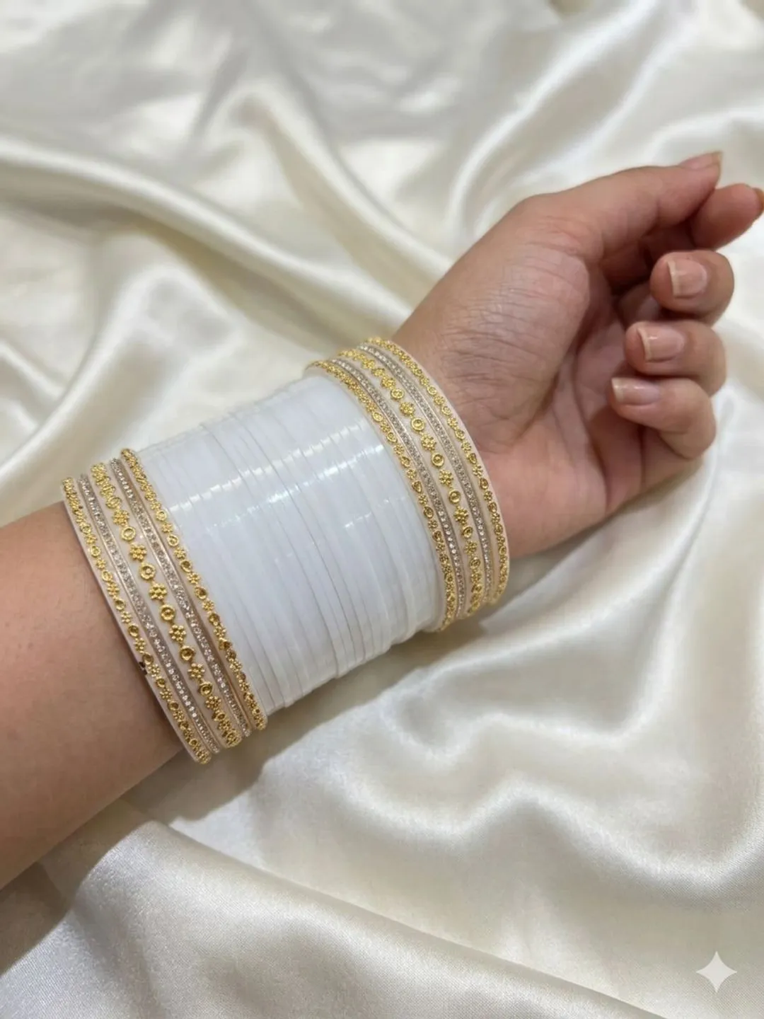 Ivory Grace Gold-Trim Bridal Choora
