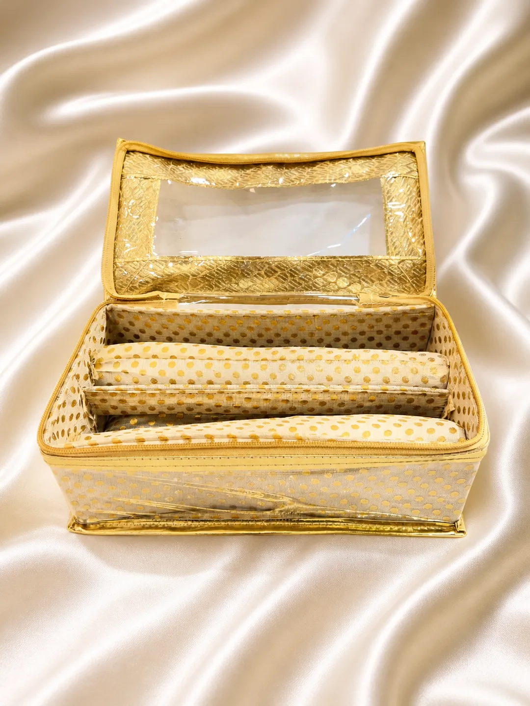 Golden Luxe Window Jewelry Organizer Box