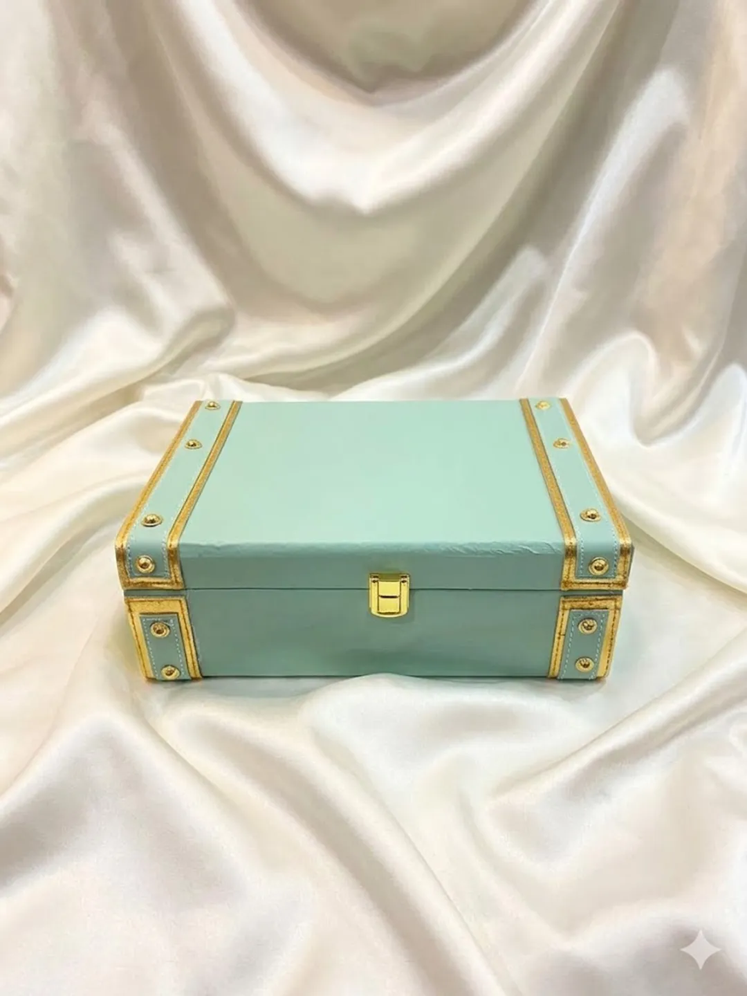 Tiffany Blue Studded Trunk Box