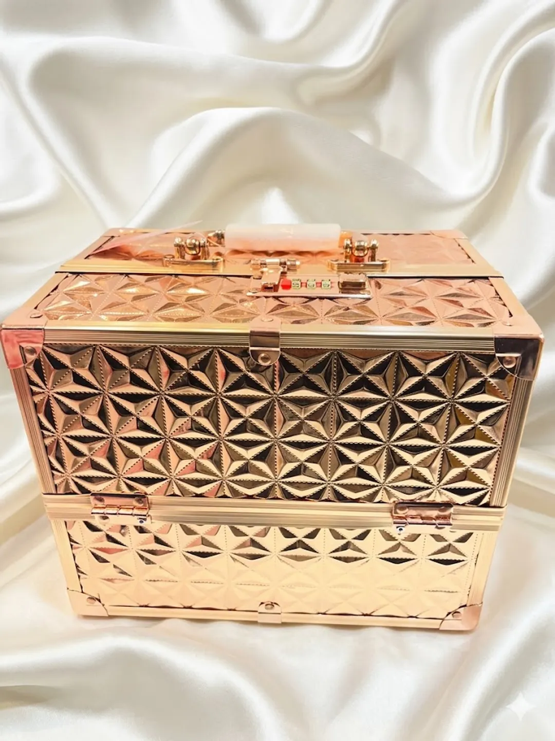 Rose Gold Geometric Vanity Case