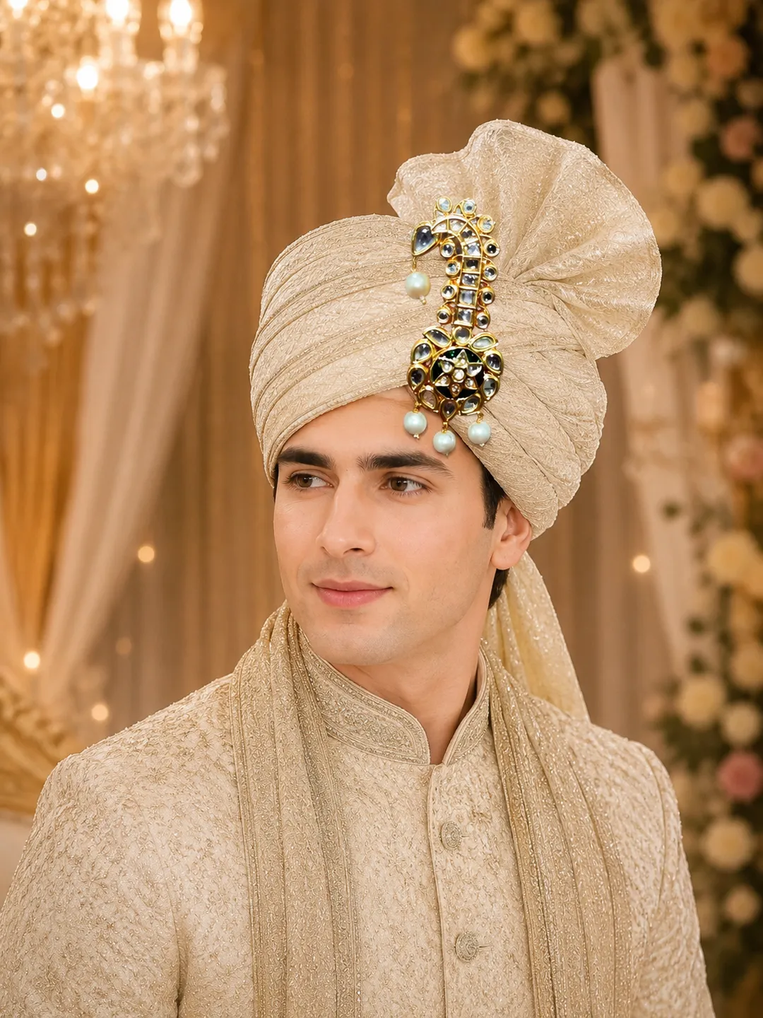 Sheesh Mahal Pearl Kundan Kalgi