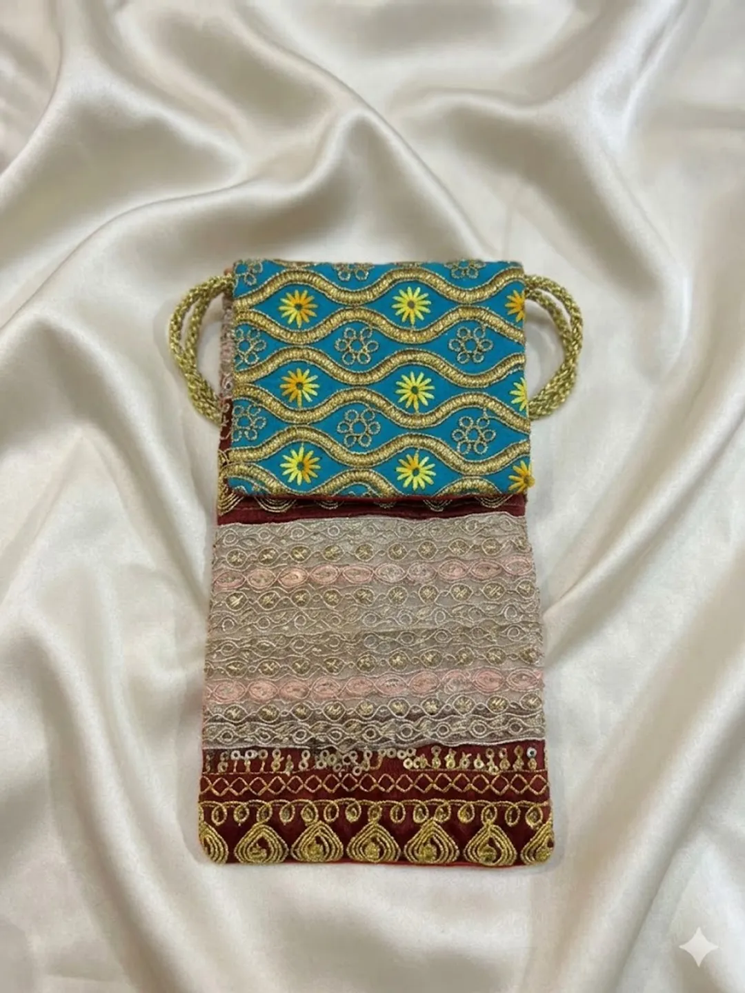 Regal Azure Zari Mobile Sleeve