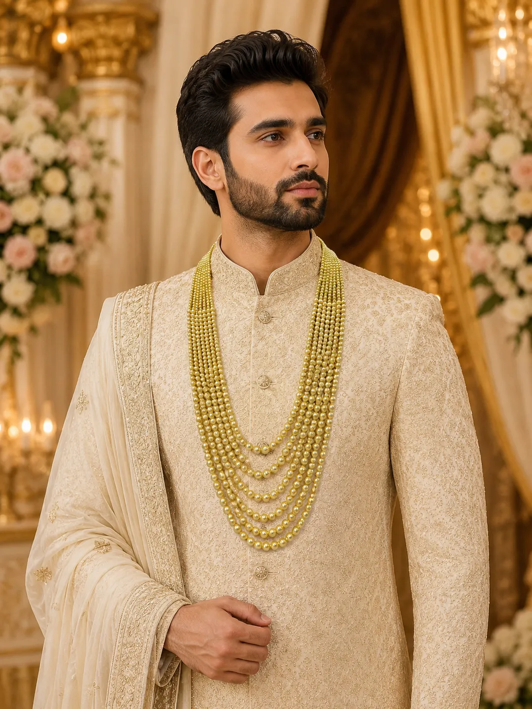 Rajwada Golden Pearl Mala
