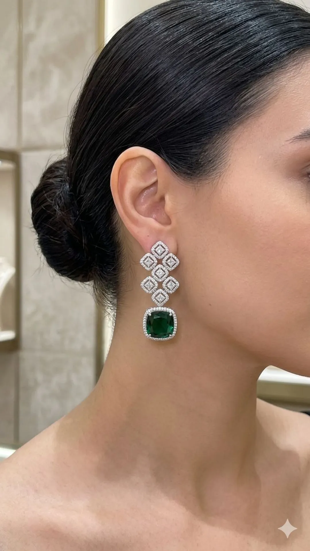 Emerald Royale Diamond Cascade Earrings