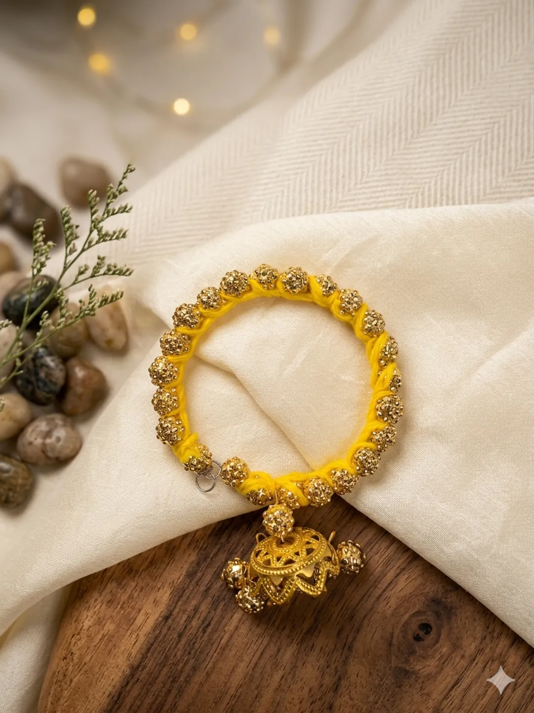 Yellow Rudraksha Bangle