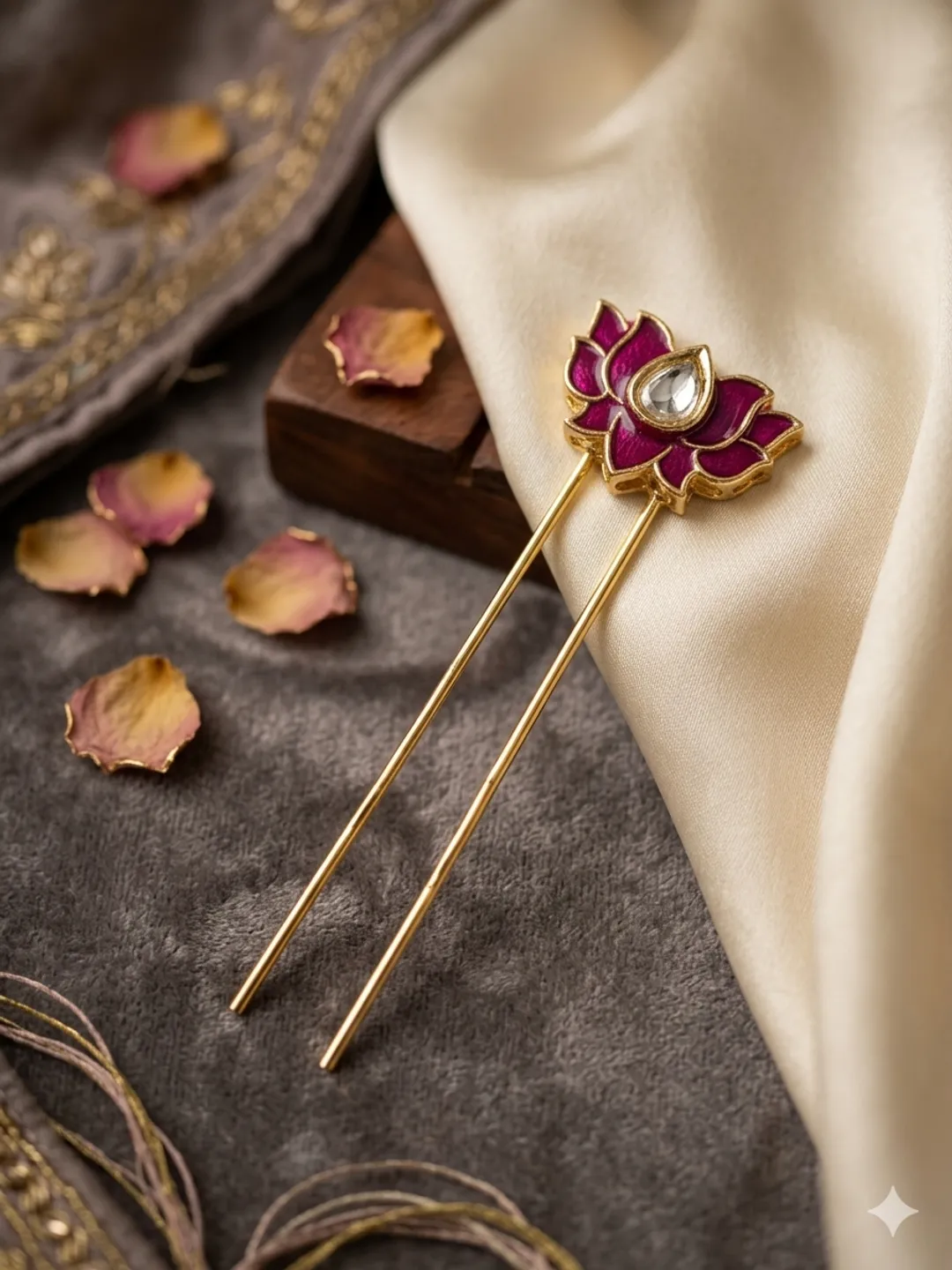 Purple Lotus Hairpin (pack of 6)