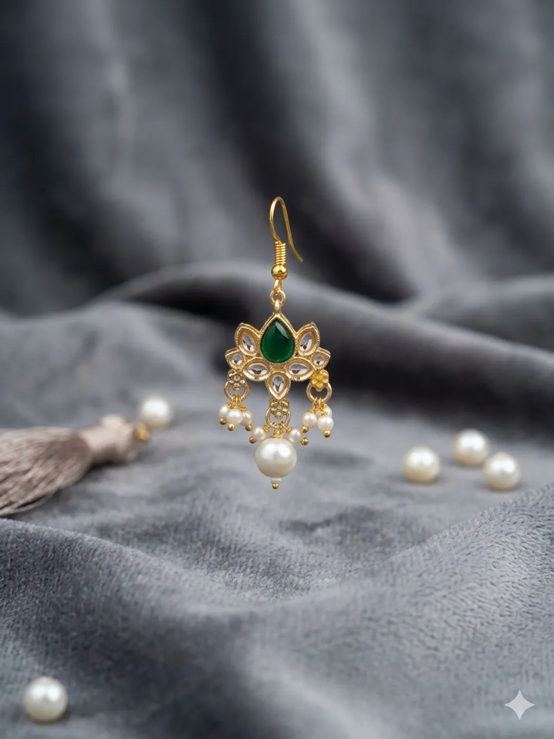 Emerald Pearl Hair Charm (pack of 6)