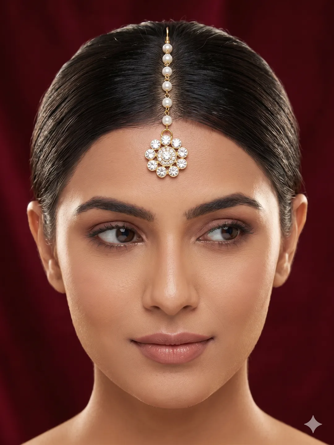 Pearl Floral Maang Tikka
