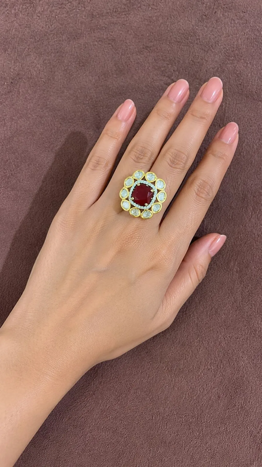 Ruby Royale Polki Ring