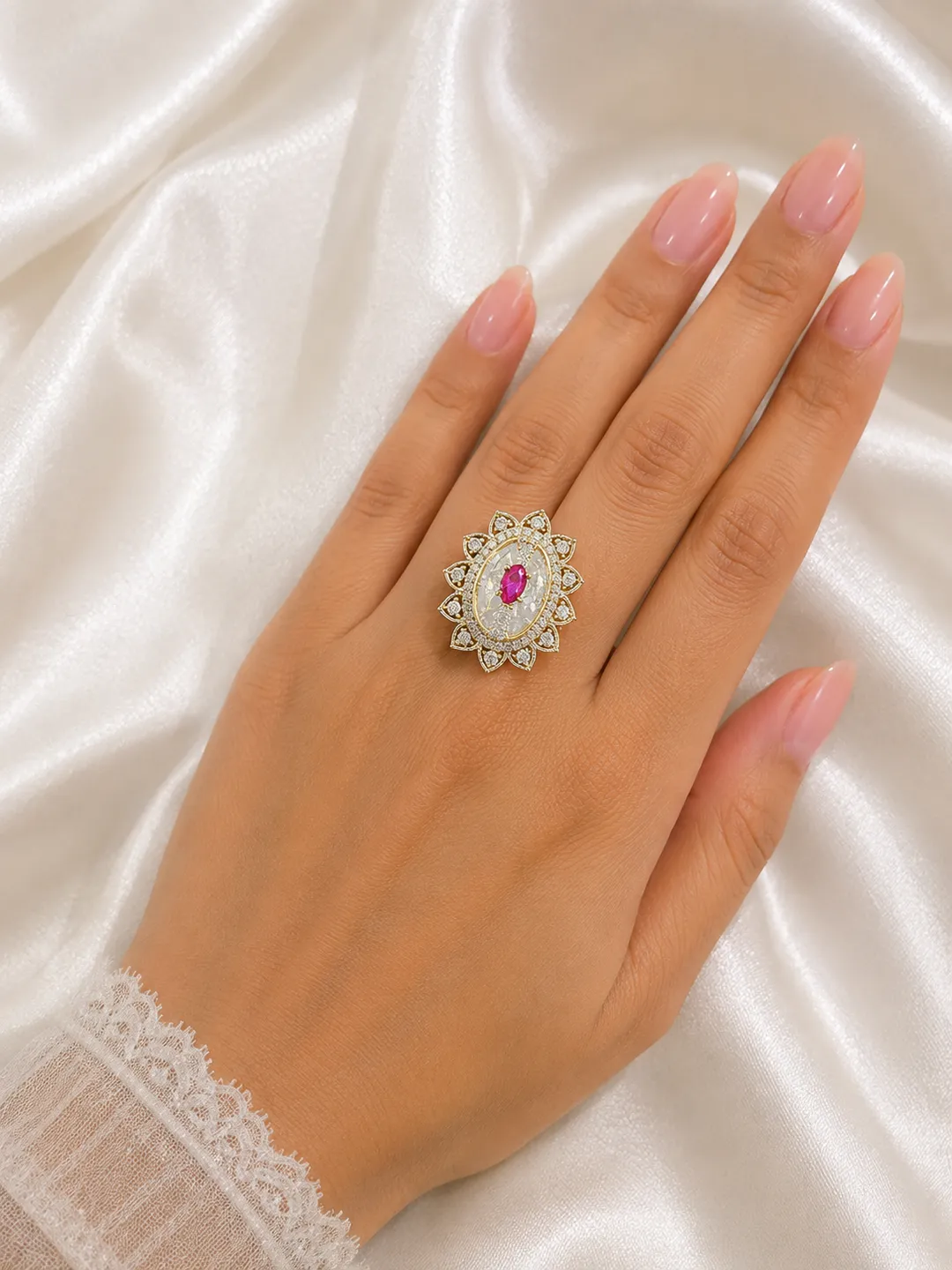 Regal Pastel Heirloom Statement Ring
