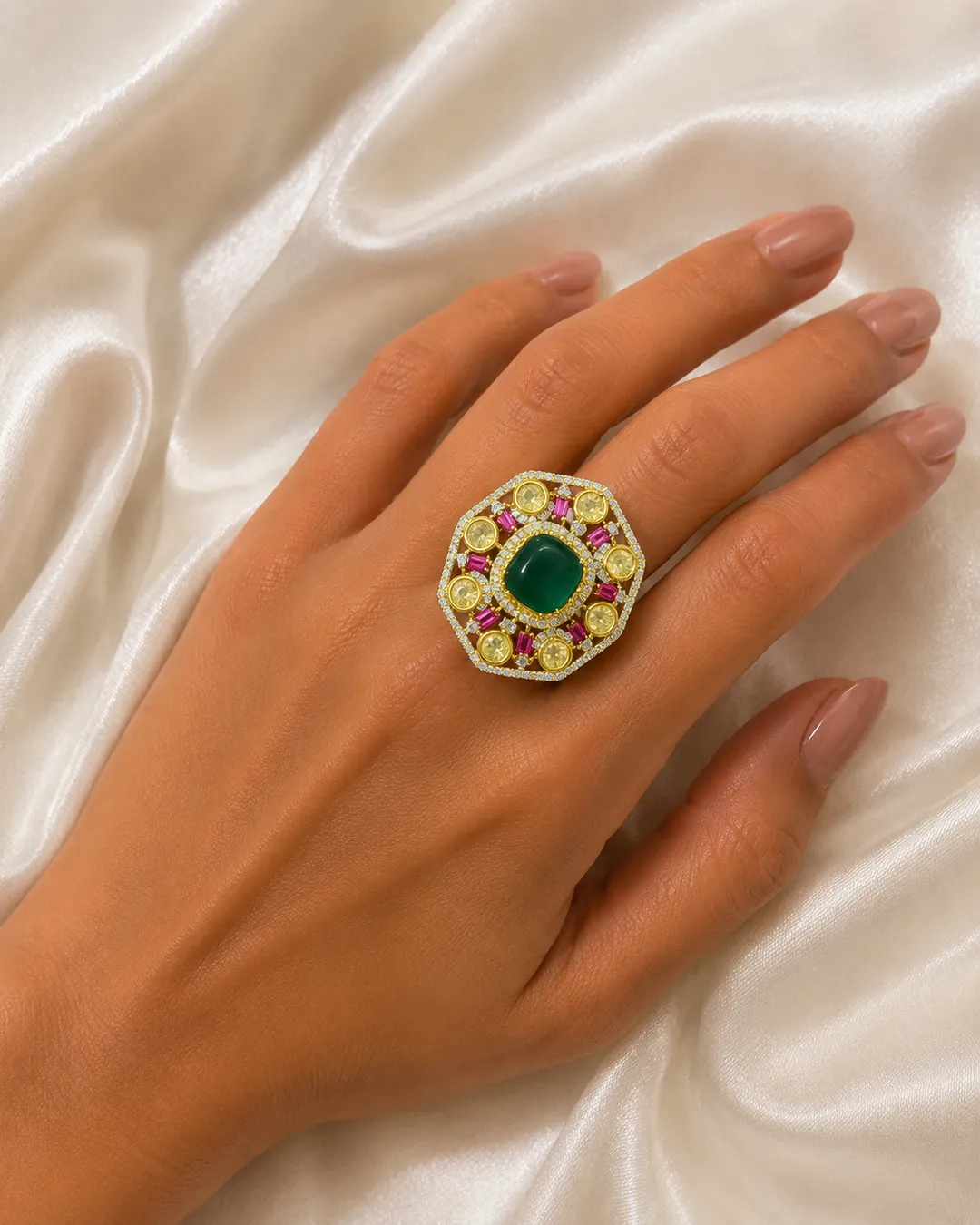 Emerald Royale Octagon Statement Ring