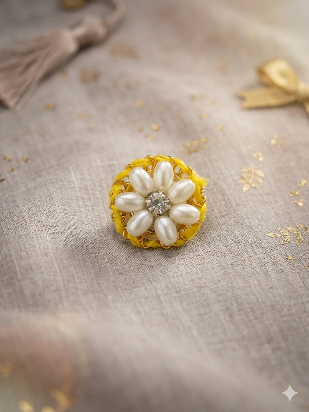Golden Pearl Bloom Ring