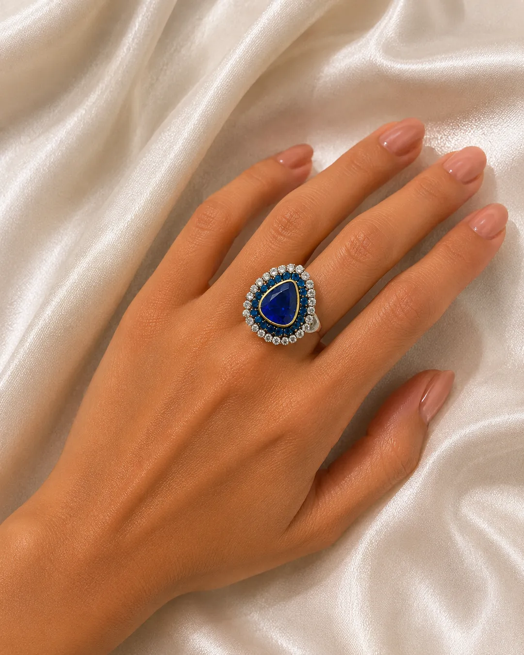 Sapphire Teardrop Majesty Ring