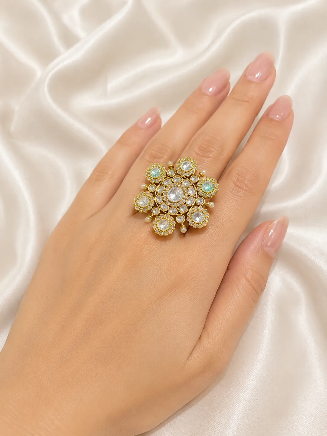 Moonlit Maharani Statement Ring